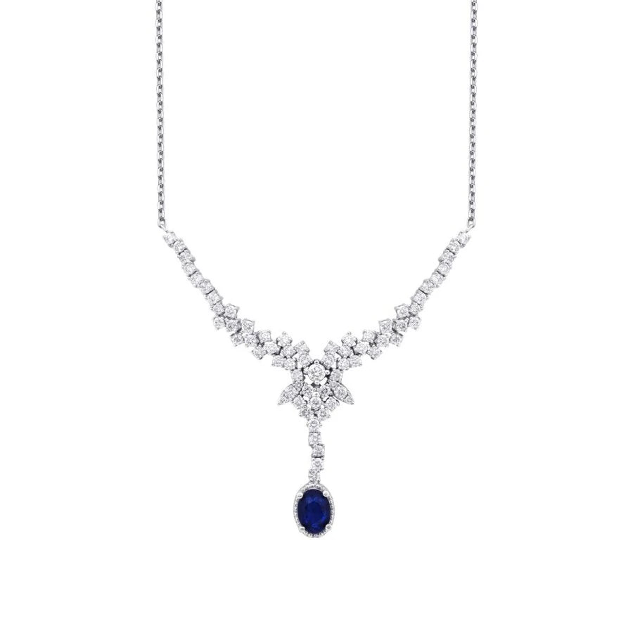 2.05 Carat Diamond Sapphire Neckband
