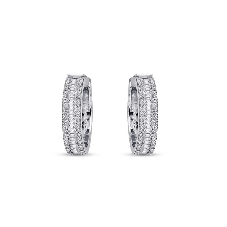 1.16 Carat Diamond Hoop Earrings