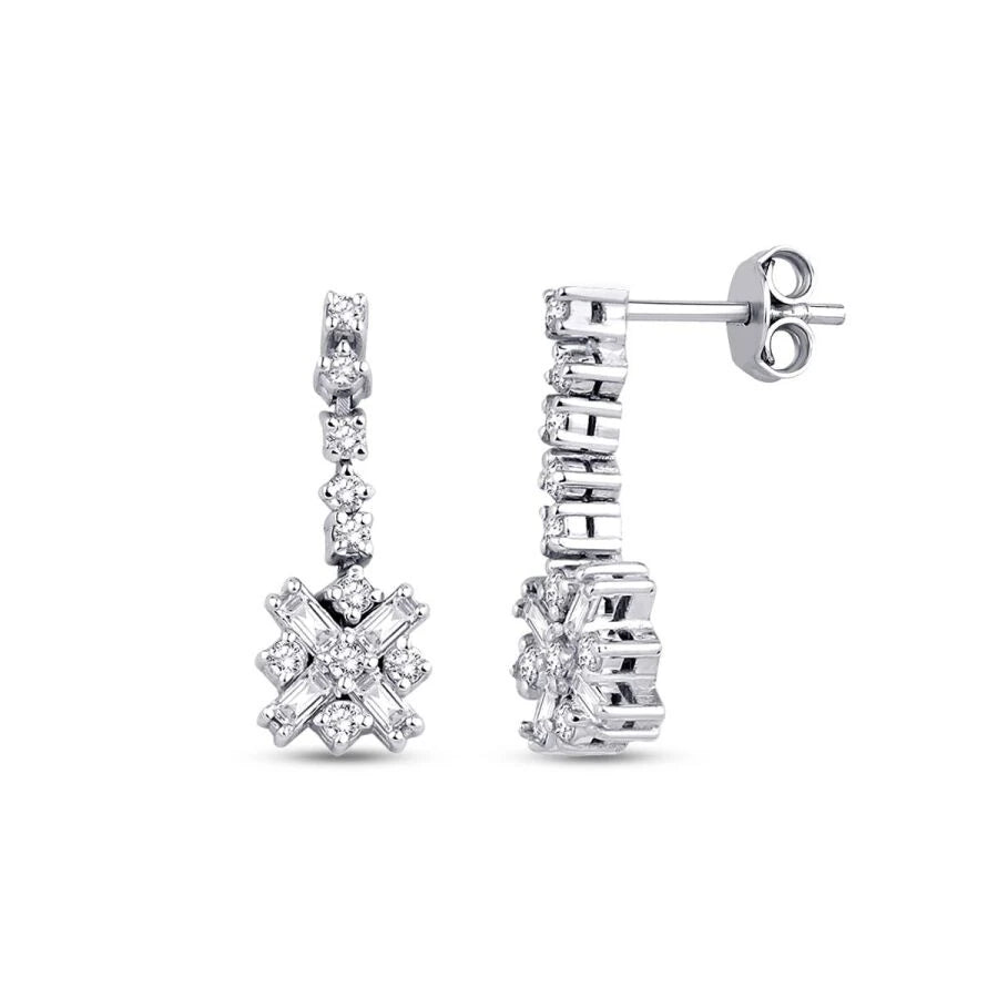 0.35 Carat Diamond Baguette Earrings