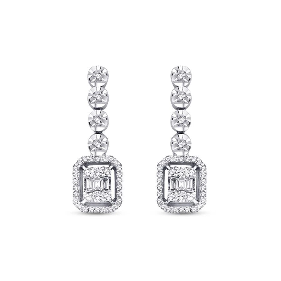 0.37 Carat Diamond Baguette Earrings