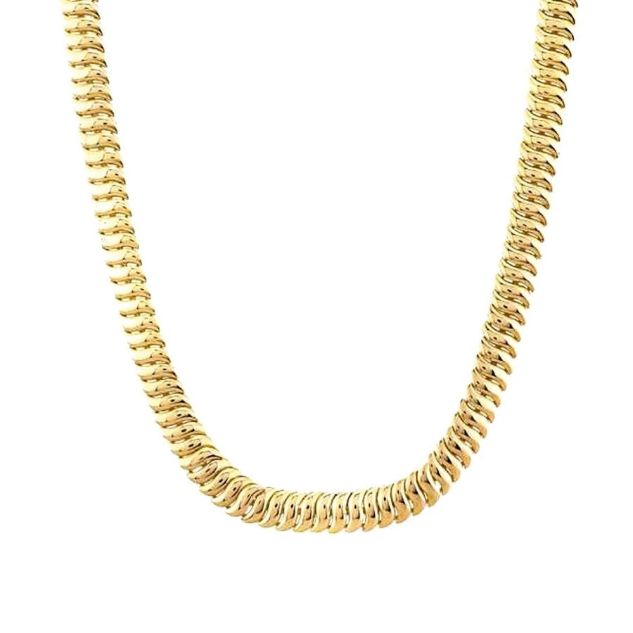 Gold Herringbone Chain Necklace