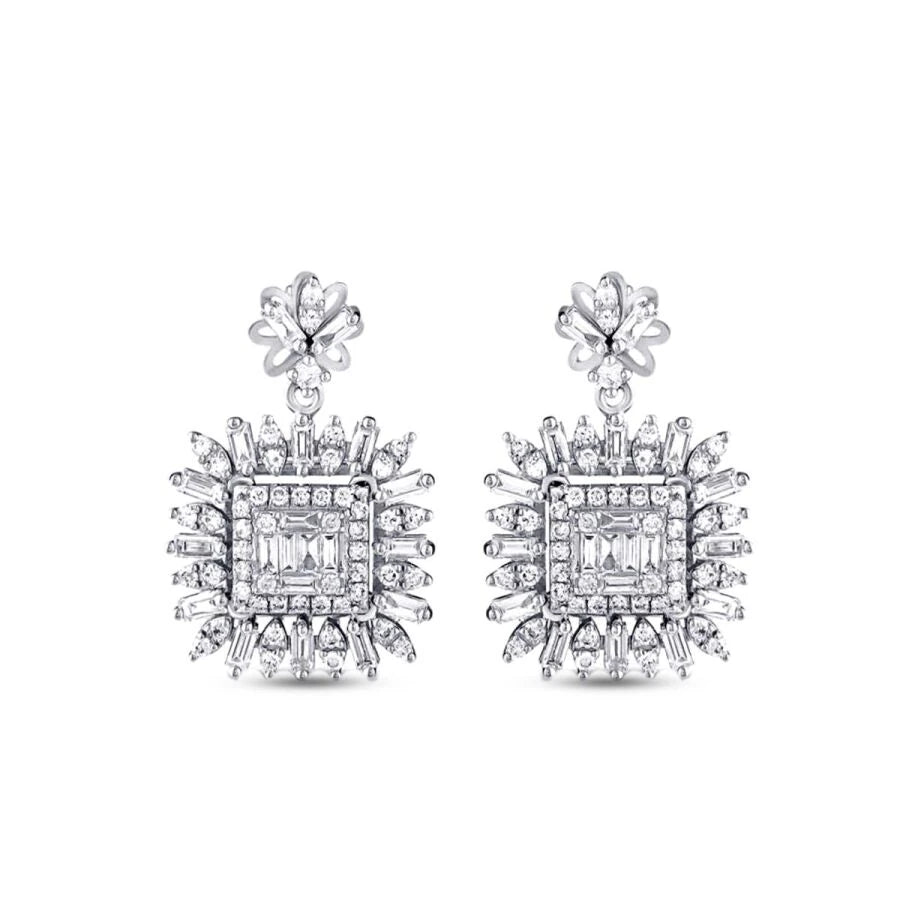 1.20 Carat Diamond Baguette Earrings