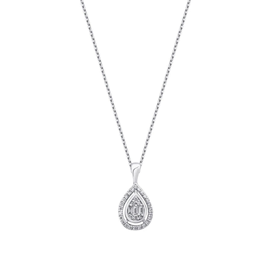 0.17 Carat Diamond Baguette Necklace