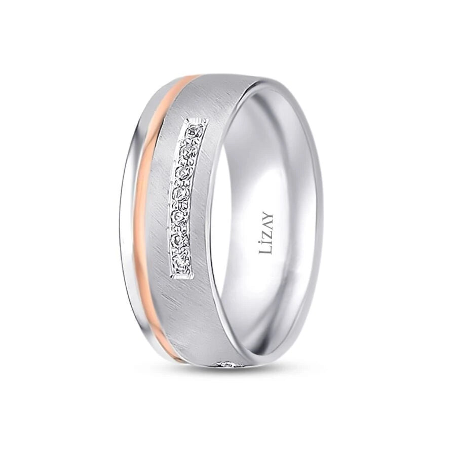 Gold Two-Tone Wedding Band