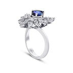1.28 Carat Diamond Pear Sapphire Ring
