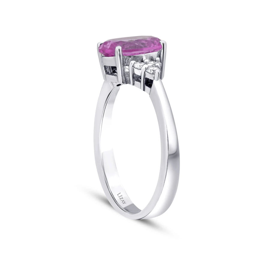 2.48 Carat Diamond Pink Sapphire Ring