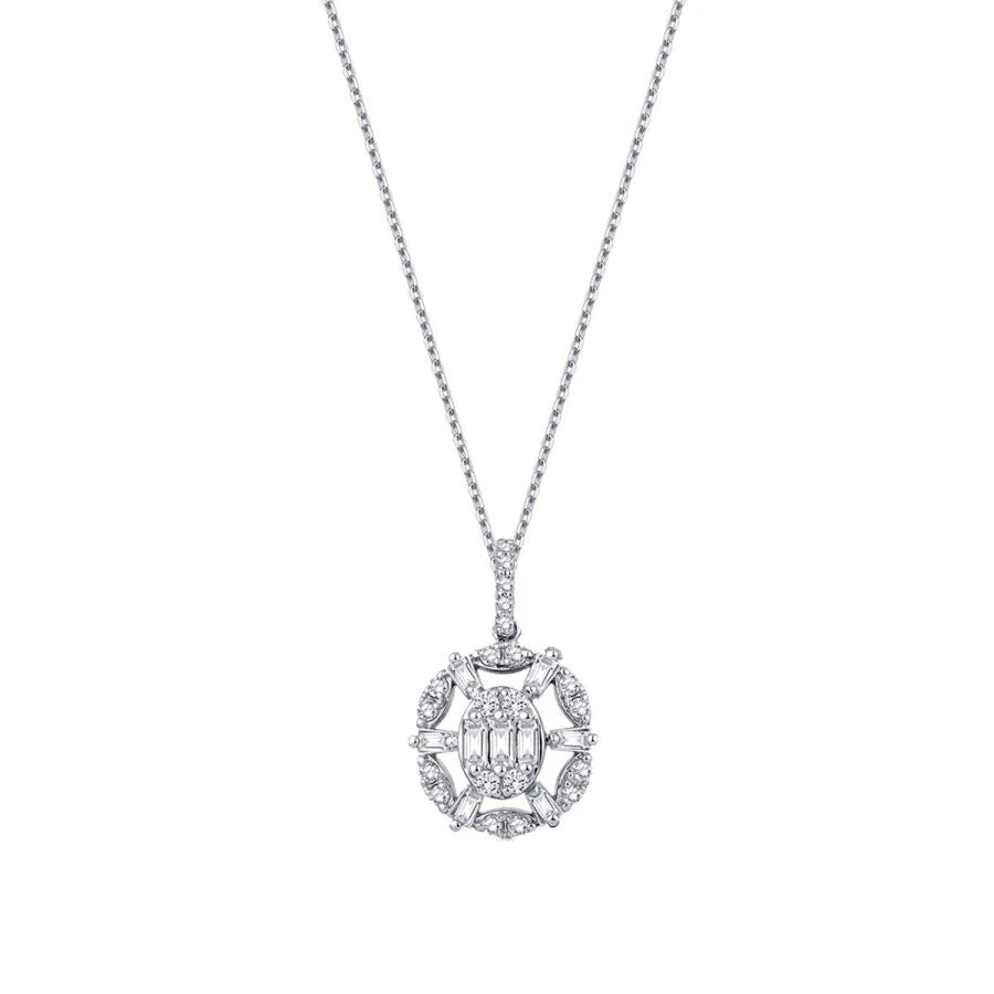 0.26 Carat Diamond Baguette Necklace