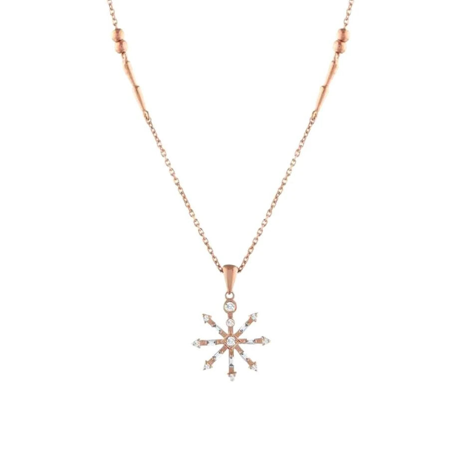 0.16 Carat Diamond Snowflake Necklace