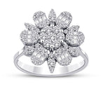 0.80 Carat Diamond Flower Baguette Ring