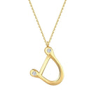 0.04 Carat Diamond D Letter Necklace
