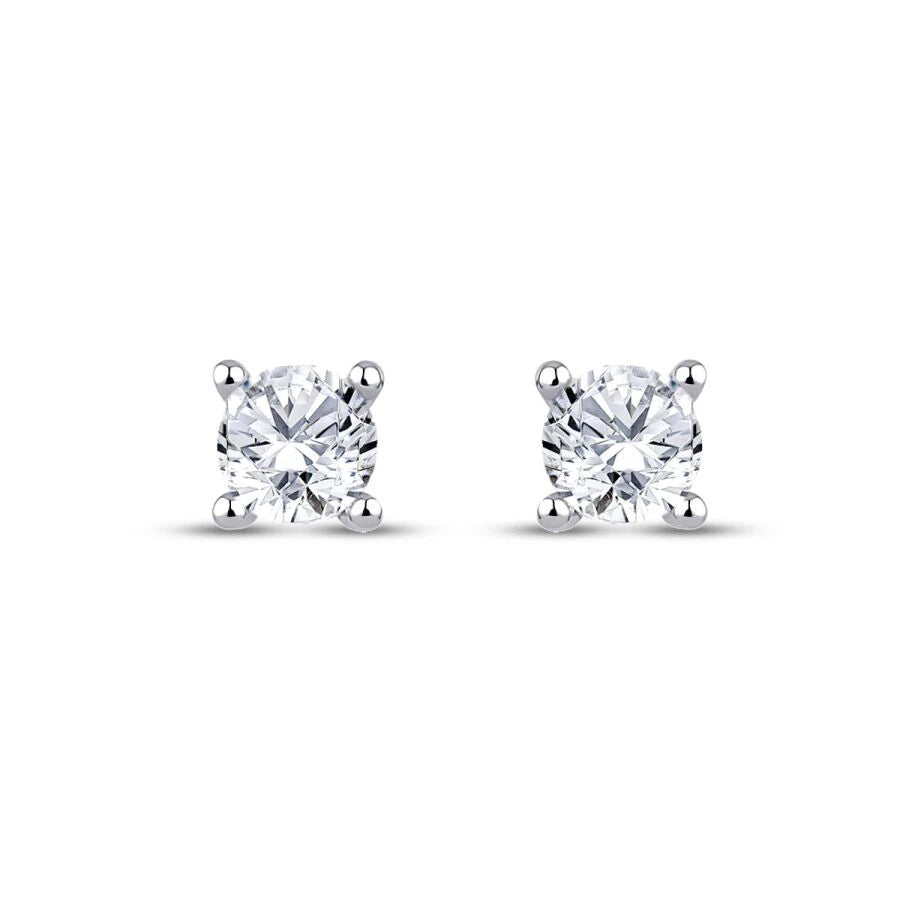 0.62 Carat Diamond Solitaire Earrings