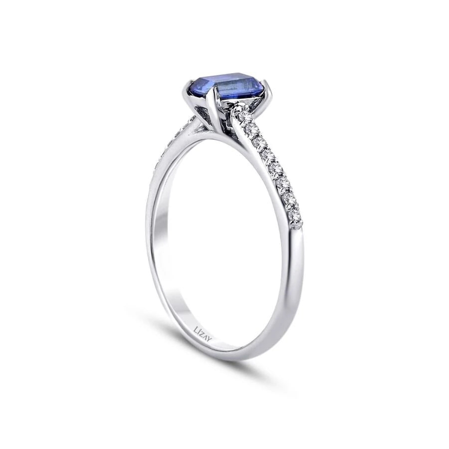 0.84 Carat Diamond Sapphire Ring