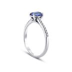 0.84 Carat Diamond Sapphire Ring