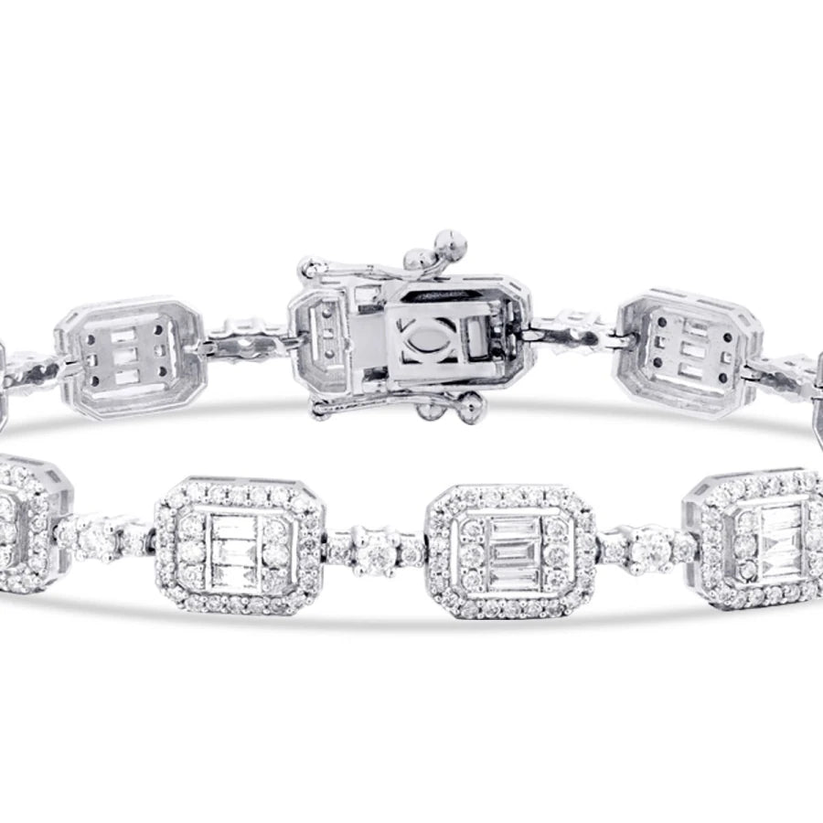 2.94 Carat Diamond Baguette Bracelet