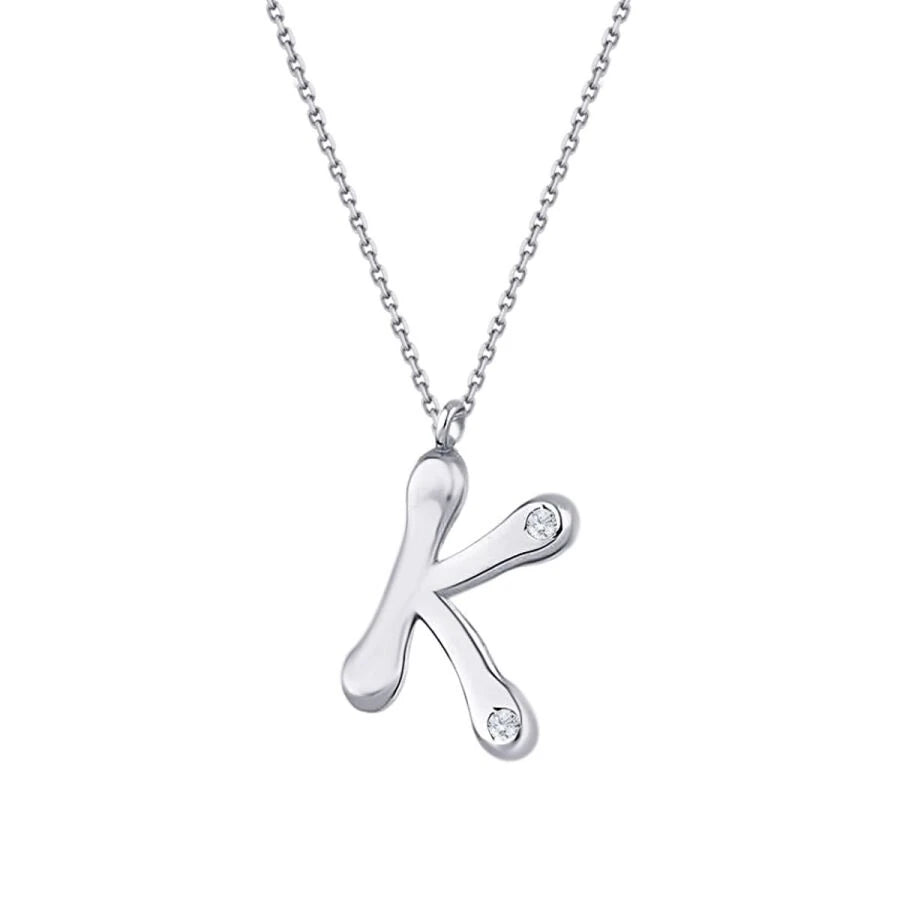 0.04 Carat Diamond K Letter Necklace