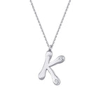 0.04 Carat Diamond K Letter Necklace