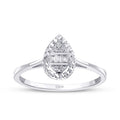 0.05 Carat Diamond-Effect Pear Baguette Ring