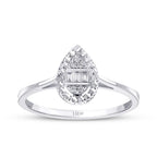 0.05 Carat Diamond-Effect Pear Baguette Ring