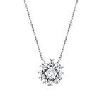0.37 Carat Diamond Baguette Flower Necklace