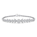 Gold Snowflake and Leaf Tennis Bracelet