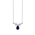 1.02 Carat Diamond Pear Sapphire Necklace