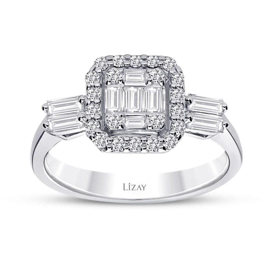 0.58 Carat Diamond Baguette Ring