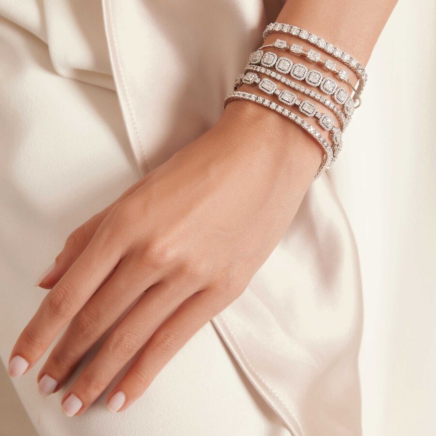 0.60 Carat Diamond Baguette Bangle