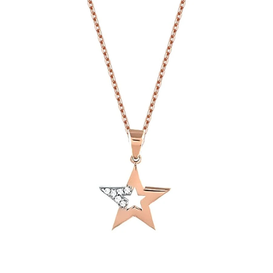 0.03 Carat Diamond Trend Star Necklace