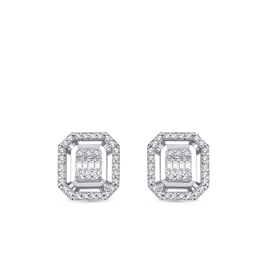 0.26 Carat Diamond Baguette Earrings
