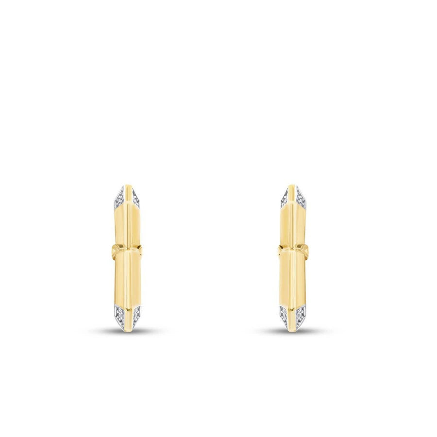 Gold Geometric Stone Earrings
