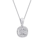 0.19 Carat Diamond Baguette Necklace