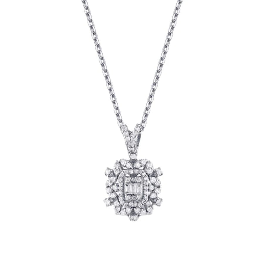 0.49 Carat Diamond Baguette Necklace