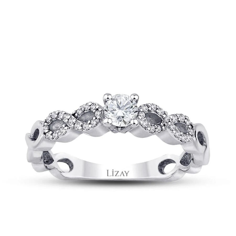 0.43 Carat Diamond Solitaire Engagement Infinity Ring