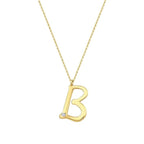 0.02 Carat Diamond B Letter Necklace