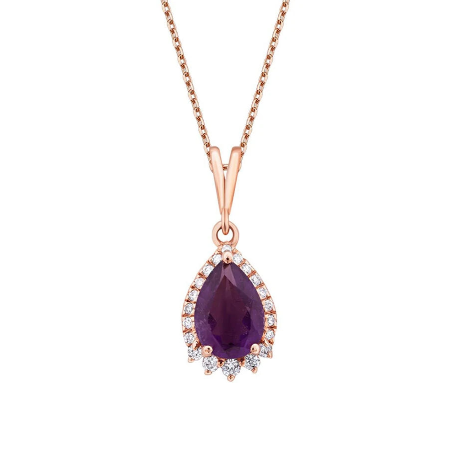0.64 Carat Diamond Amethyst Necklace