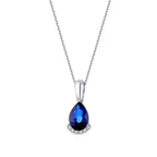 0.69 Carat Diamond Pear Sapphire Necklace