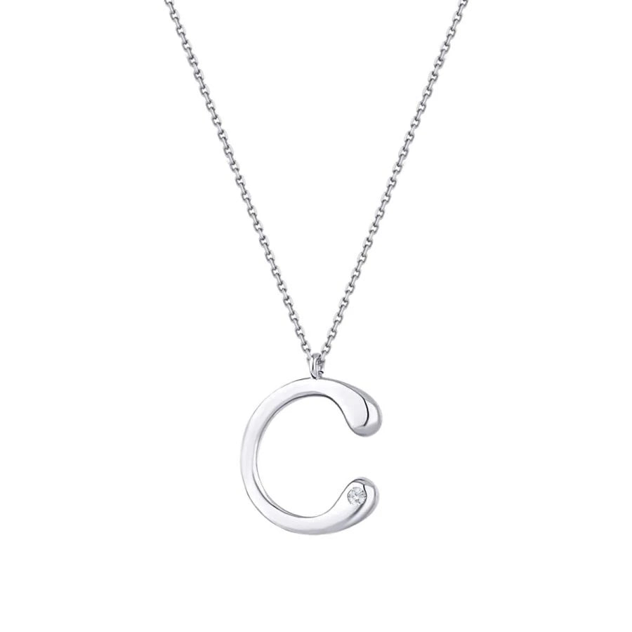 0.02 Carat Diamond C Letter Necklace