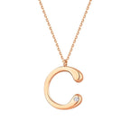 0.02 Carat Diamond Letter C  Necklace