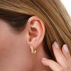 Gold Asymmetric Stone Earrings