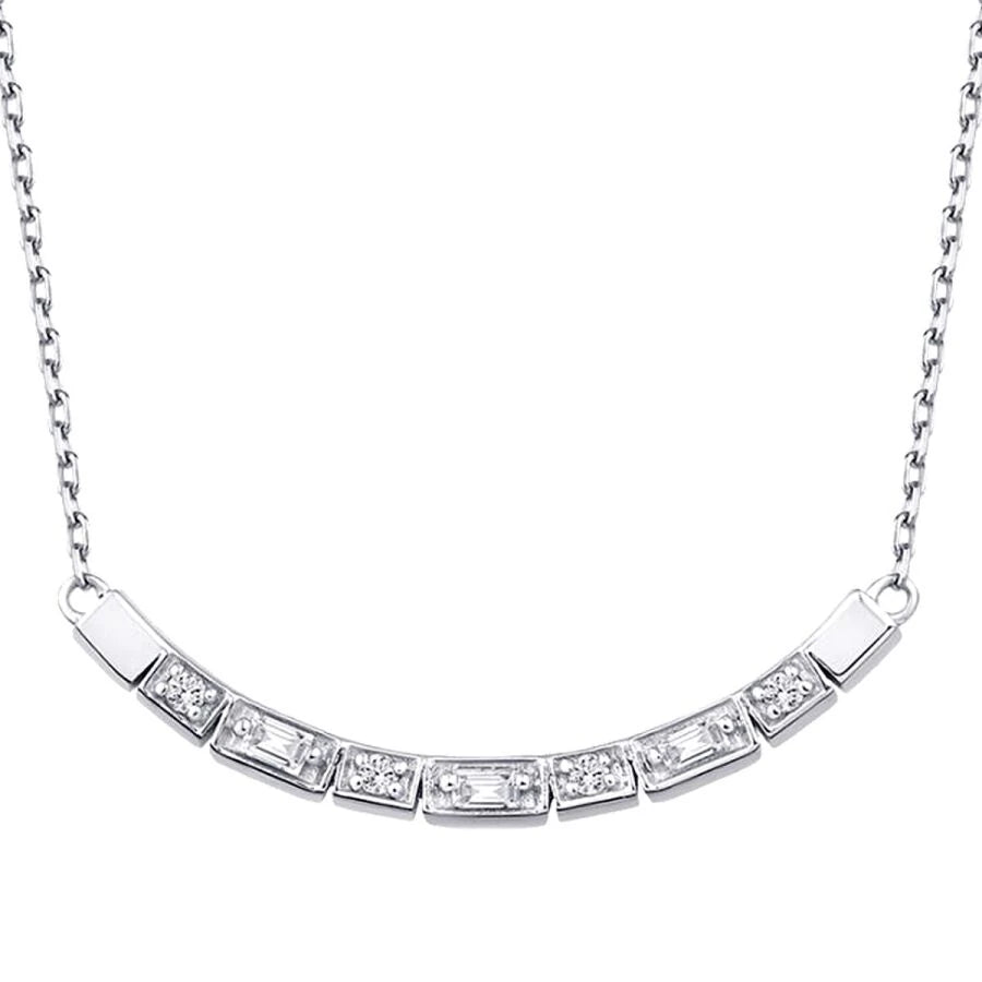 0.16 Carat Diamond Baguette Necklace