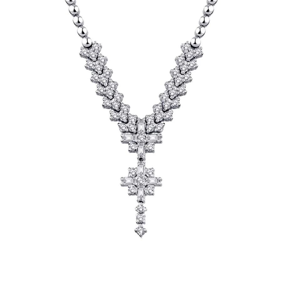 0.69 Carat Diamond Baguette Necklace