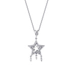 0.38 Carat Diamond Baguette Star Necklace