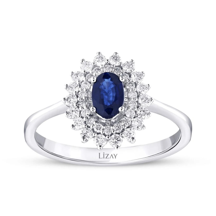 1.04 Carat Diamond Sapphire Ring
