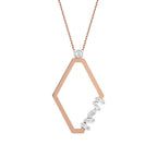 0.15 Carat Diamond Rhombus Baguette Necklace