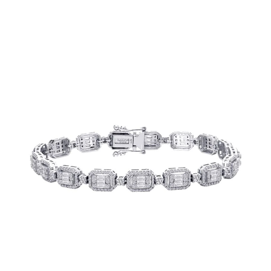 2.84 Carat Diamond Baguette Bangle