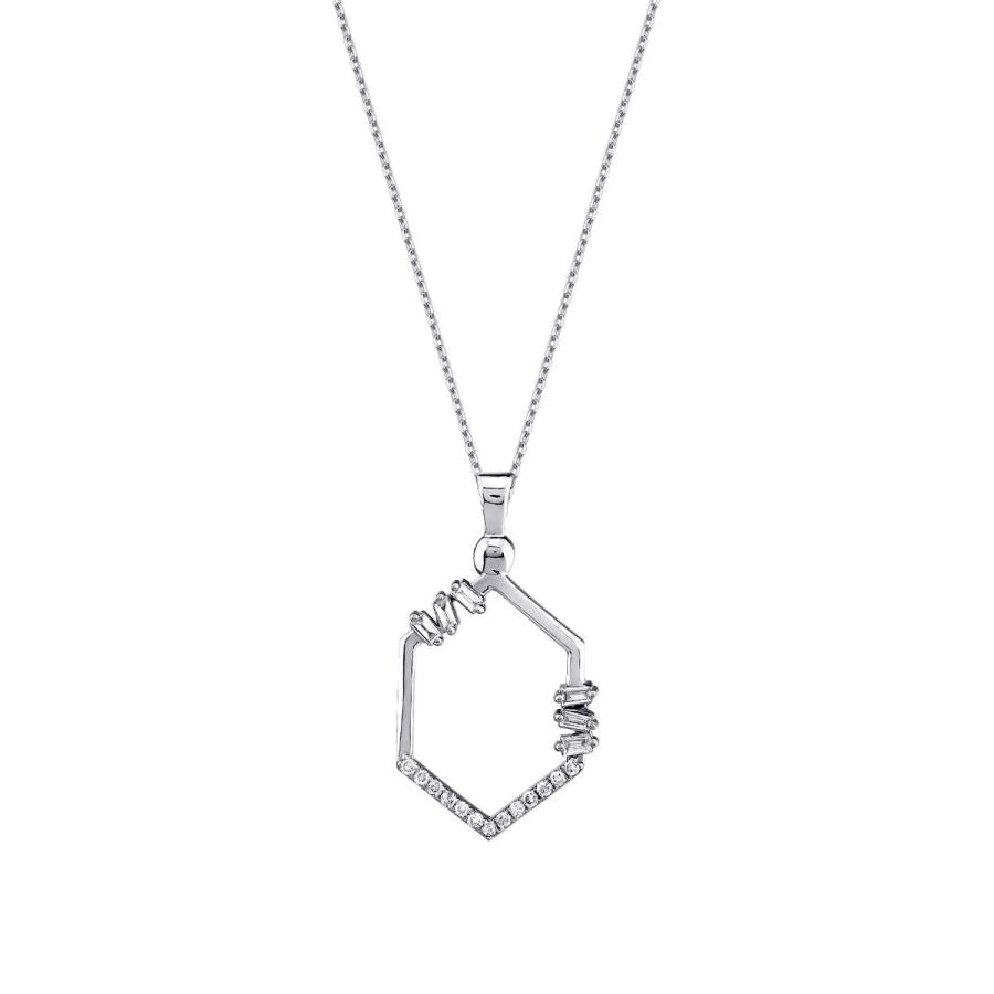 0.31 Carat Diamond Baguette Necklace