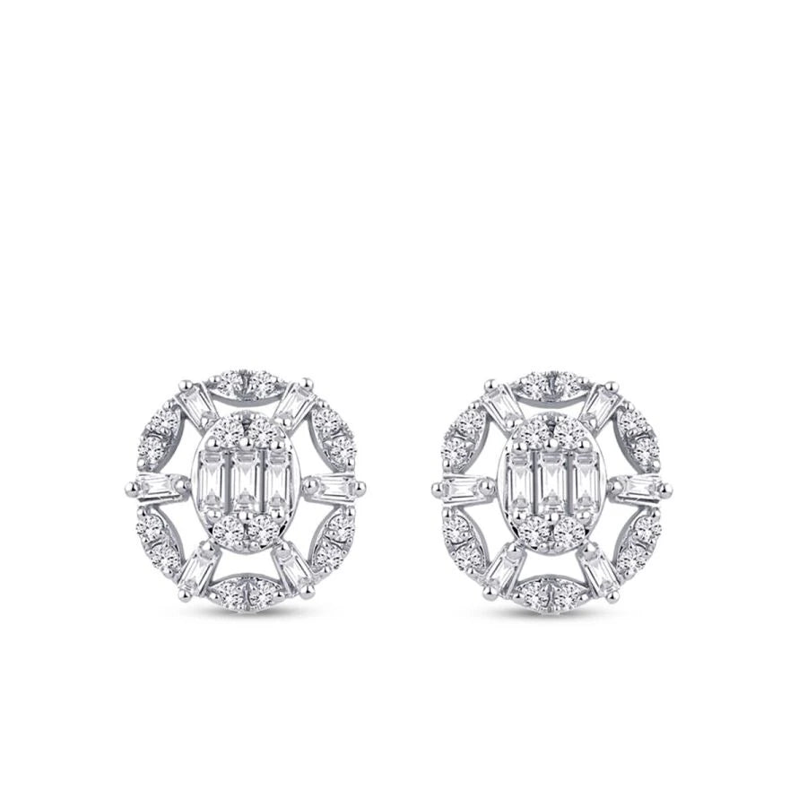 0.46 Carat Diamond Baguette Earrings