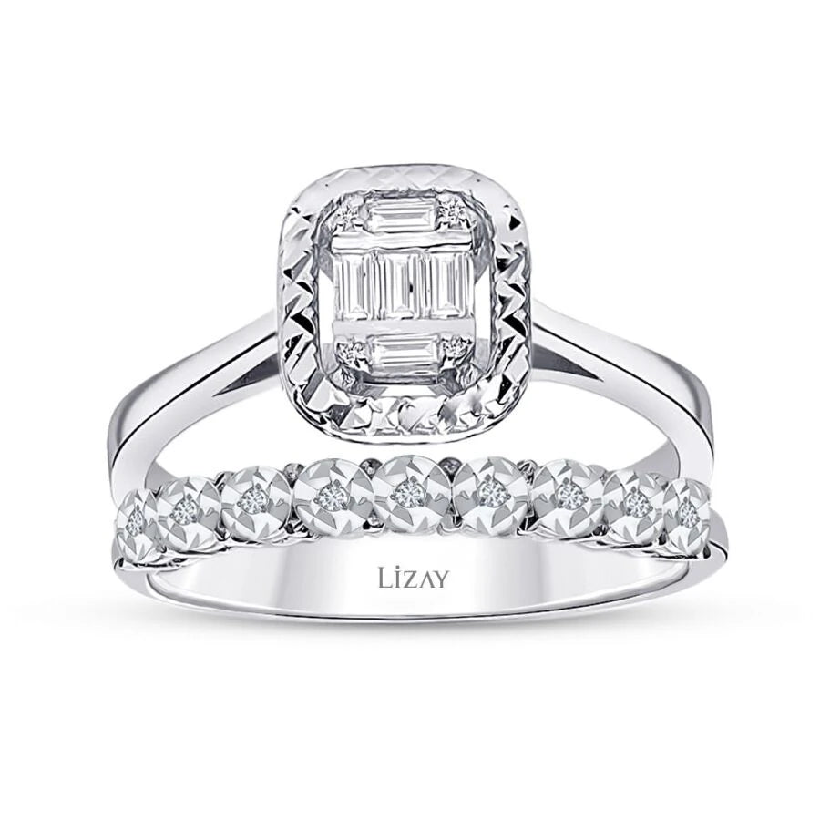0.16 Carat Diamond Baguette Ring