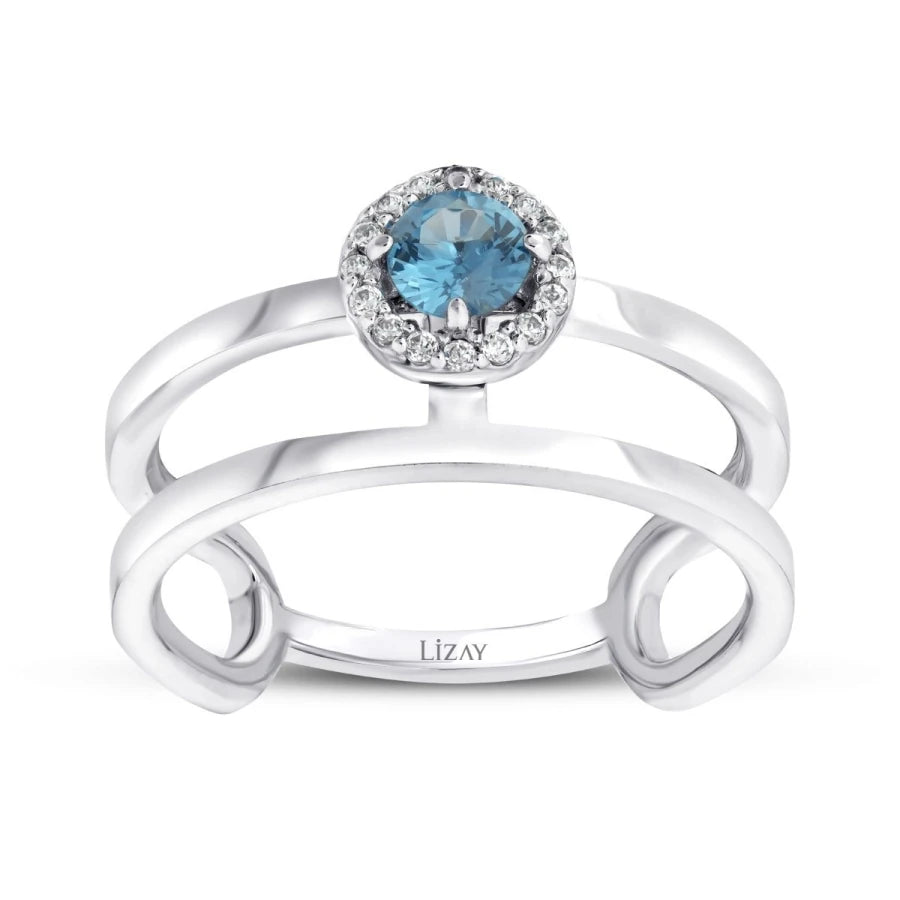 Gold Blue Stone Ring