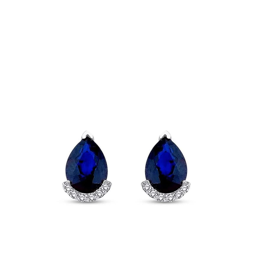 1.55 Carat Diamond Sapphire Earrings